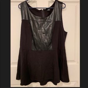 Women’s faux leather design sleeveless top